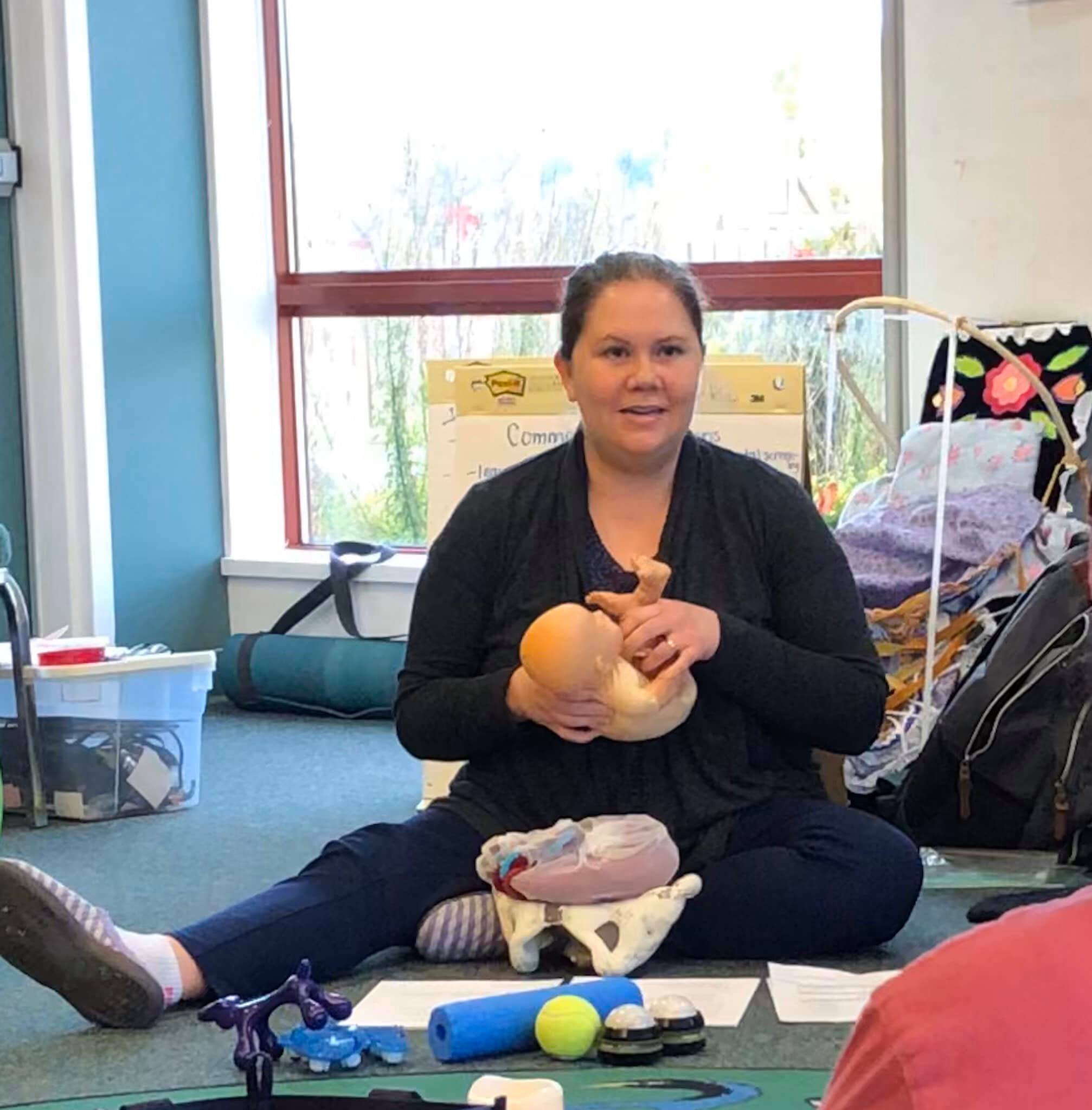 Doula Miranda Kelly teaching in Port Hardy